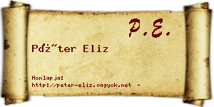 Péter Eliz névjegykártya